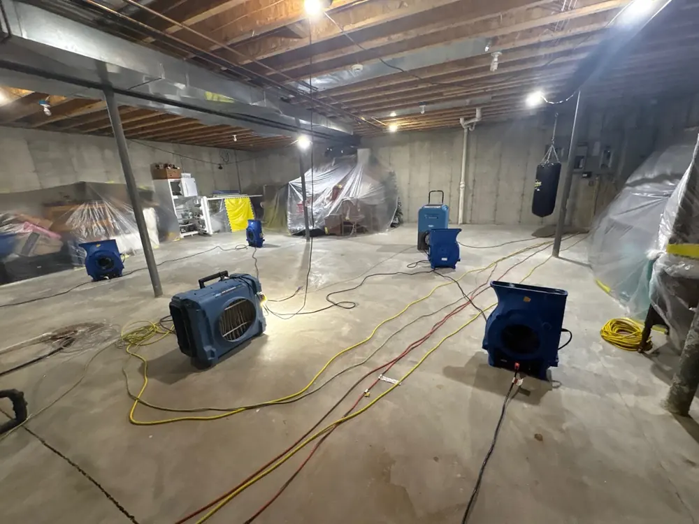 Restoration equipment on a San Diego job