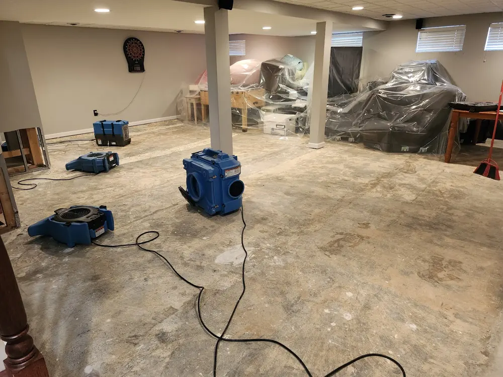 Restoration equipment on a San Diego job