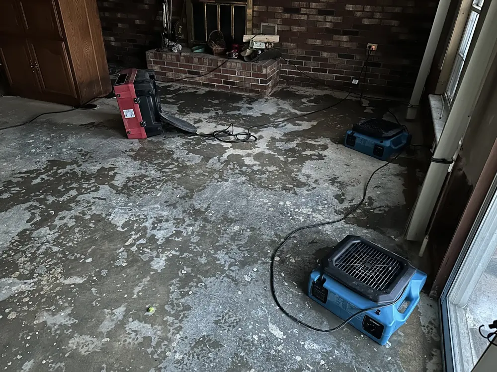 Restoration equipment on a San Diego job