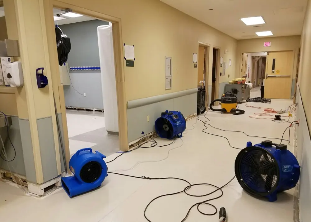 Restoration equipment on a San Diego job